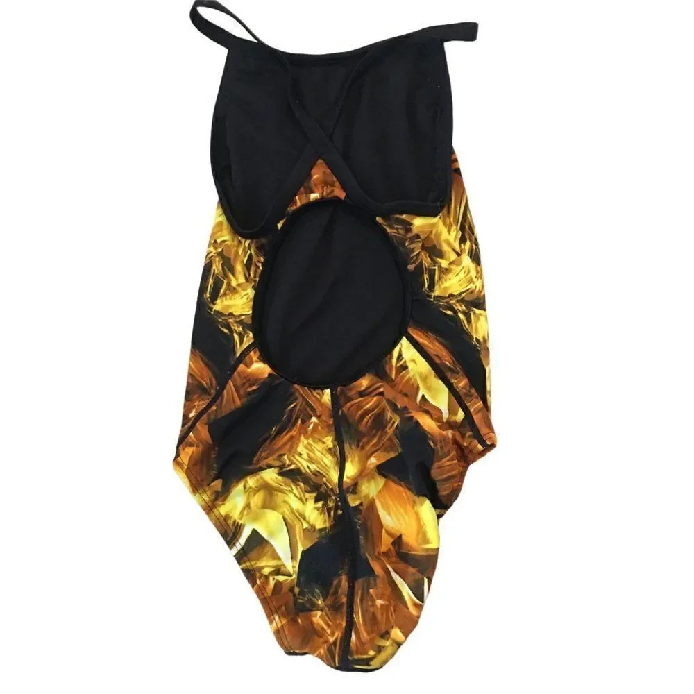TYR Durafast young girls size 28 multi colored swim suit